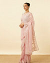 Fairy Tale Pink Saree with Floral Patterns image number 3